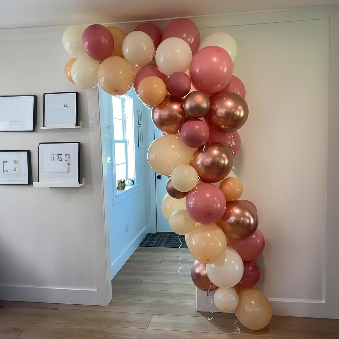 60 Packs 12 Inch Dusty Pink Metallic Chrome Rose Gold White9(Retro Pink)