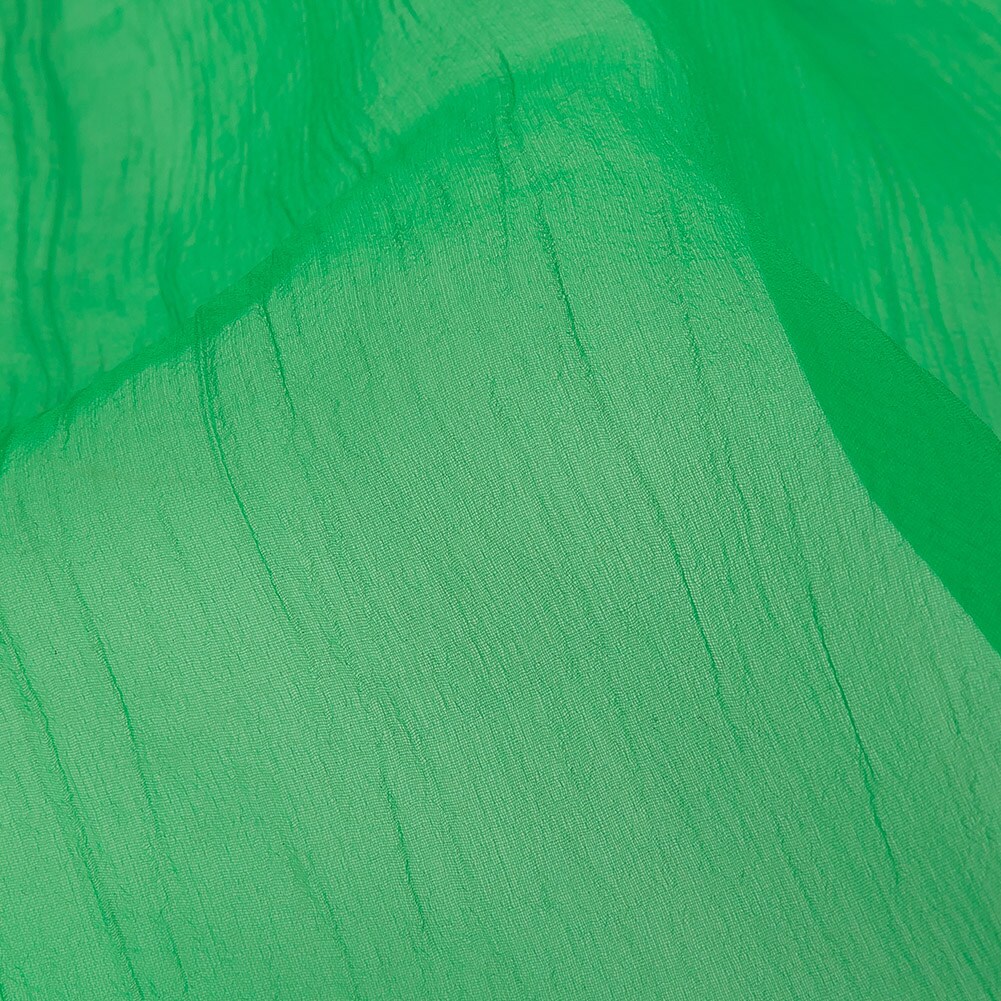 1 Yard Crinkled Silk Organza Kelly Green Designer Fabric, 49 Inches Width