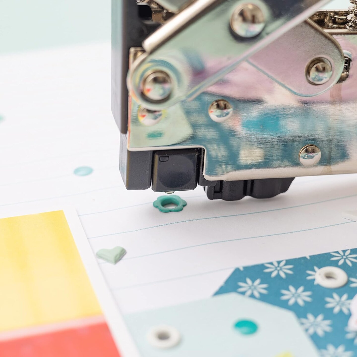 We R Memory Keepers Crop-A-Dile 2 - Big Bite Blue 70911-4, Heavy Duty Single Hole Punch and Eyelet Grommet Setter with Ergonomical Grip, 1/8 or 3/16 inch Hole Puncher
