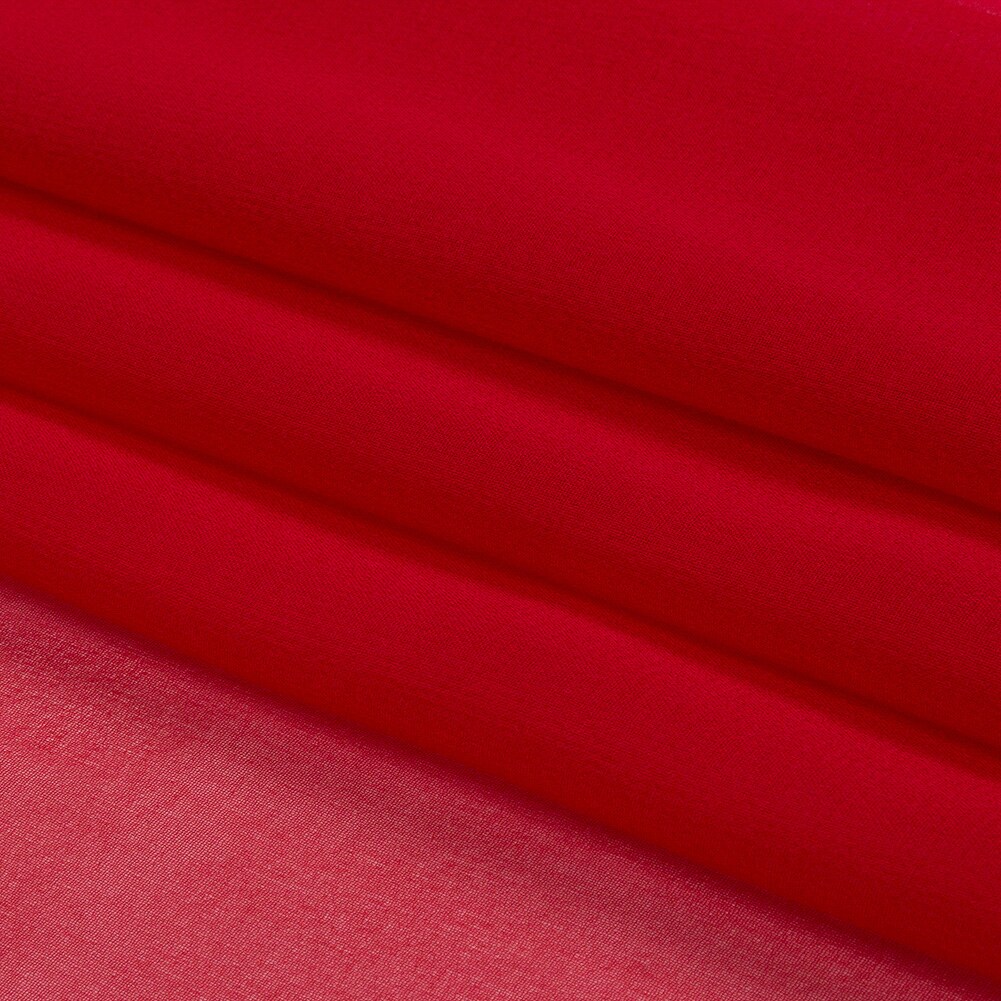 1 Yard Red Silk Chiffon Lightweight Sheer Fabric for Dresses Scarves Overlays and Ruffles, 44 Inches Width