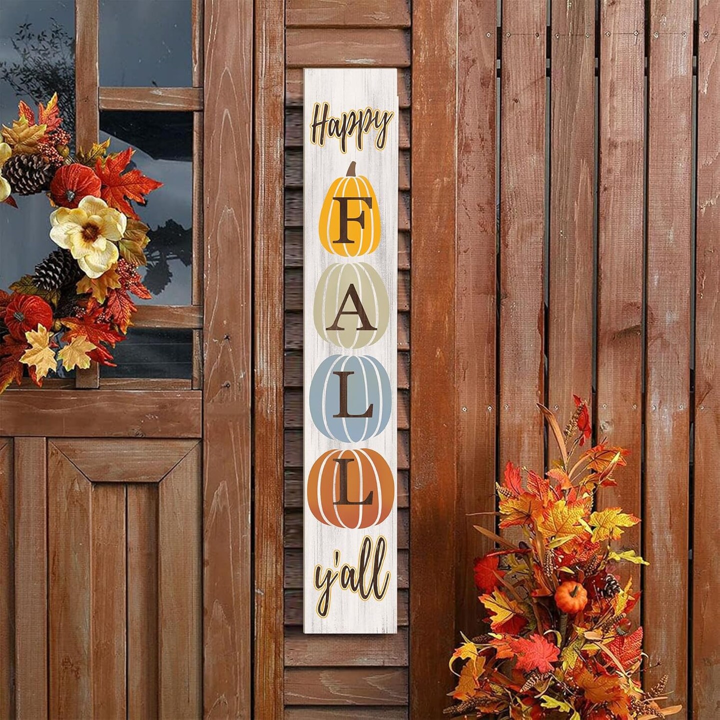Happy Fall Y&#x27;all Porch Sign (&#x9;White)