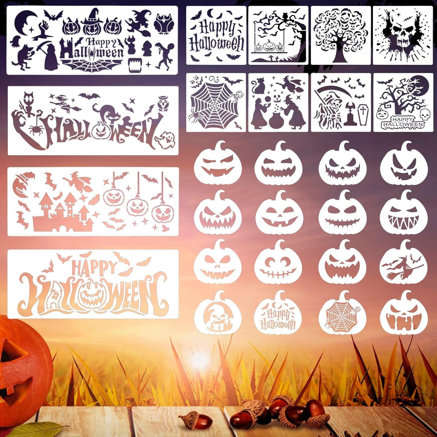 Reusable Pumpkin Carving Templates(Painting)