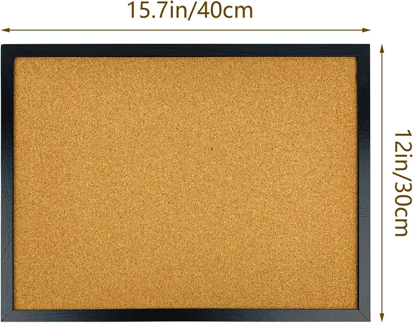 Black Cork Bulletin Board with Oak Wood Finish Frame (15.7 X 12 Inches)