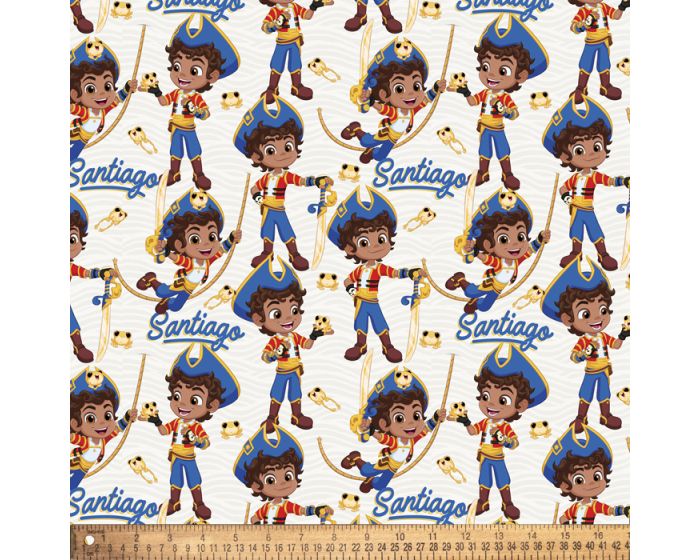 Santiago of the Seas Kiko Nickelodeon Licensed By David Textiles Digital Cotton Print Fabric | By the Yard | Sewing and Crafting | 44 inches wide