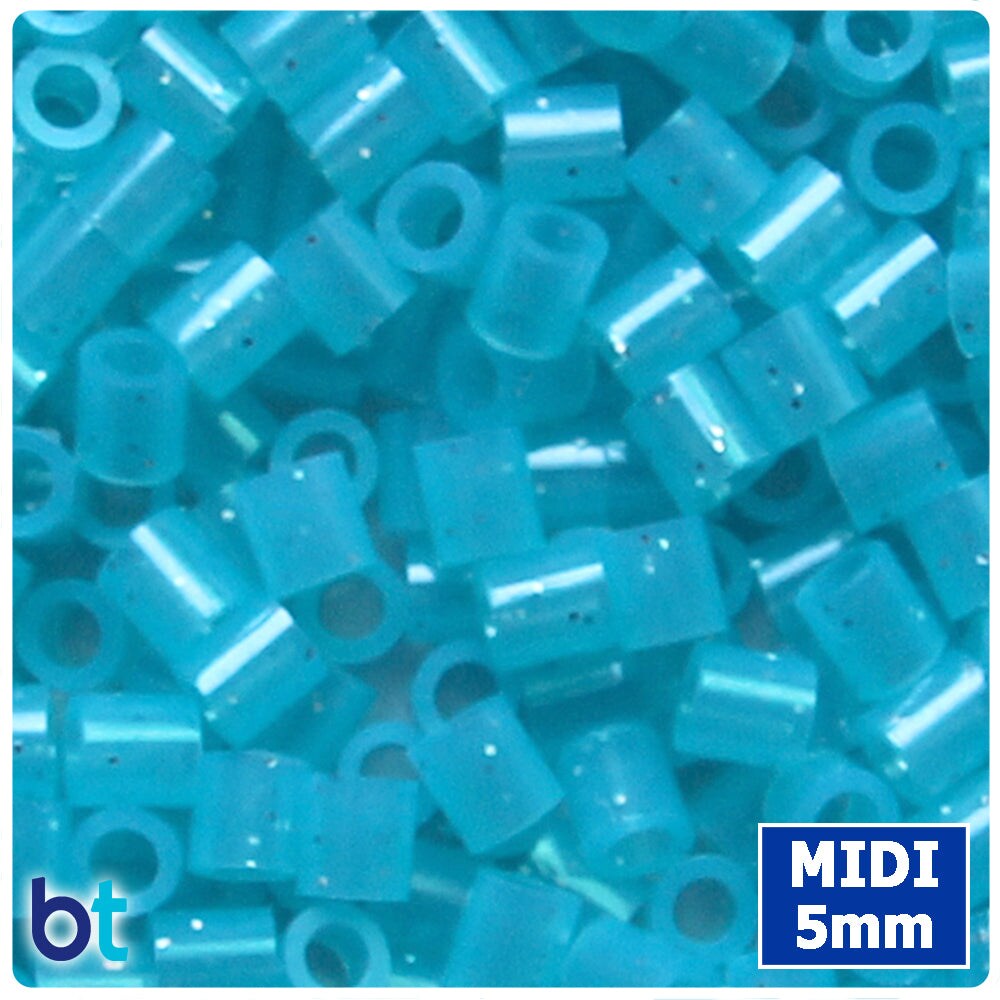 BeadTin Blue Glitter 5mm Midi Fuse Beads (1000pcs)