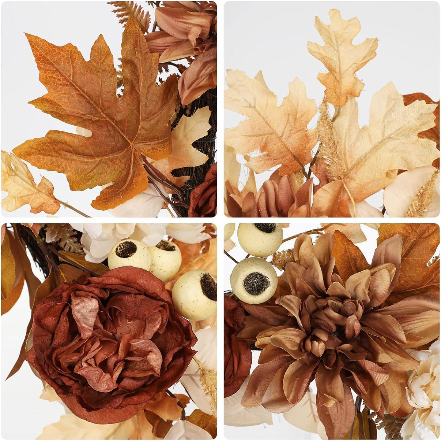 24 Inch Fall Brown Wreaths with Artificial Dahlia