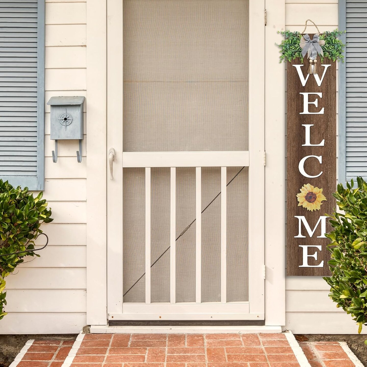 Outdoor Welcome Sign for Front Porch (Interchangeable Outdoor Welcome Sign Wood)