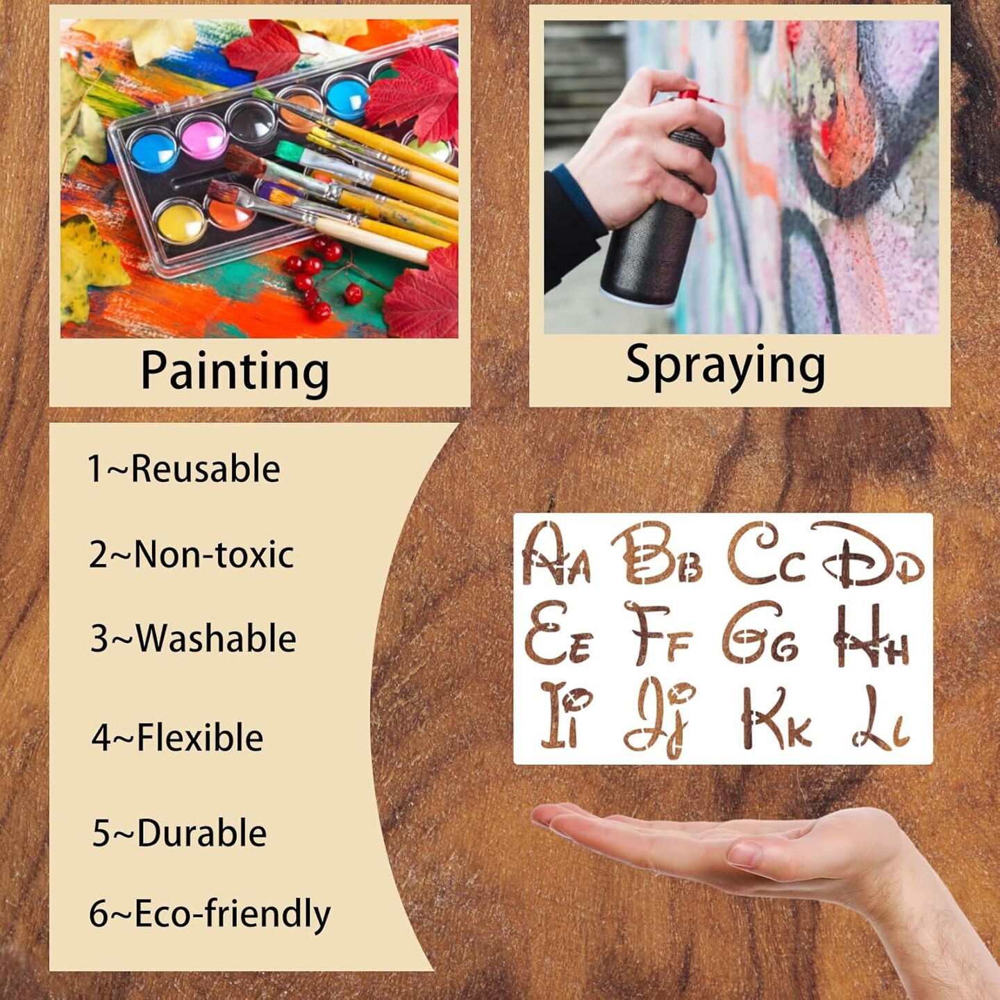 9 Pieces Letter Stencils(Magic Letter)