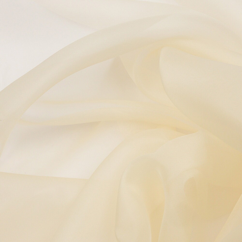 1 Yard Sheer Pale Yellow Silk Organza Fabric Lightweight Material for Dresses 44 Inch Width