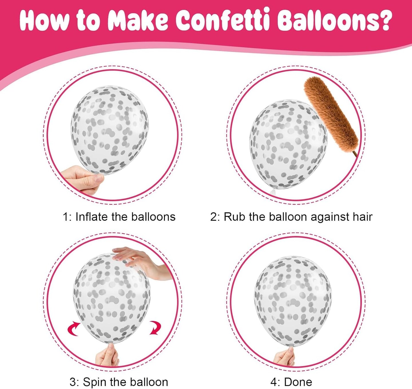 Pink and Silver Balloons (Pink Silver)