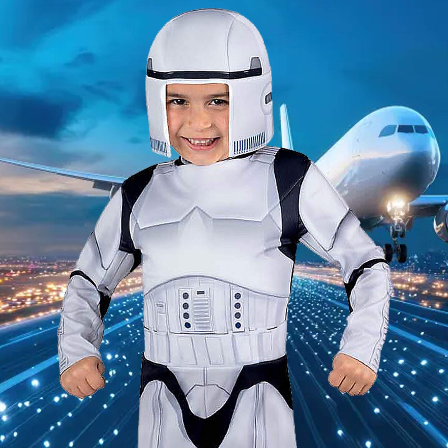 Toddlers Star Wars Stormtrooper Deluxe Costume Jumpsuit and Cap