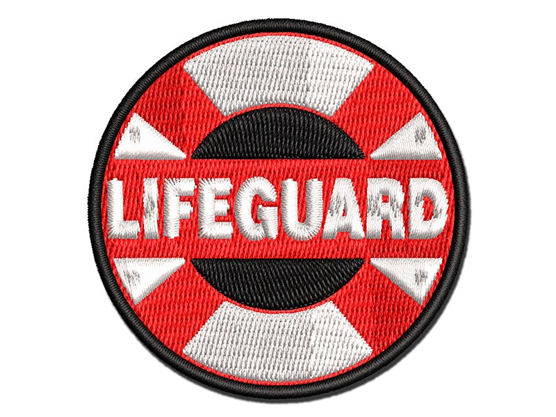 Sniggle Sloth; Lifeguard Lifesaver Buoy Multi-Color Embroidered Iron-On or Hook & Loop Patch Applique; Category:Appliques & Patches; Image:1