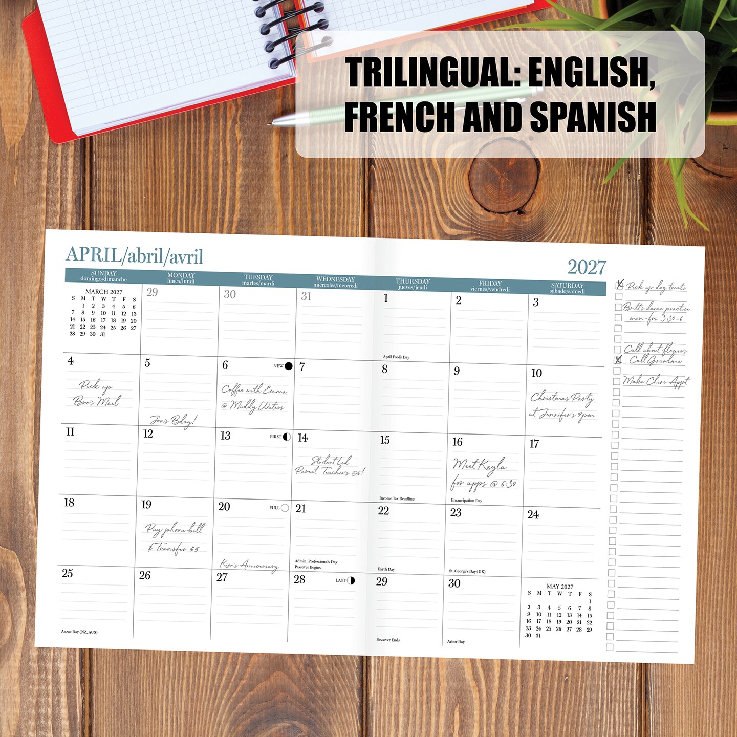 Bookshop of Dreams Academic Year July 2026 - June 2027 7.5" x 9.5" Booklet Monthly Planner