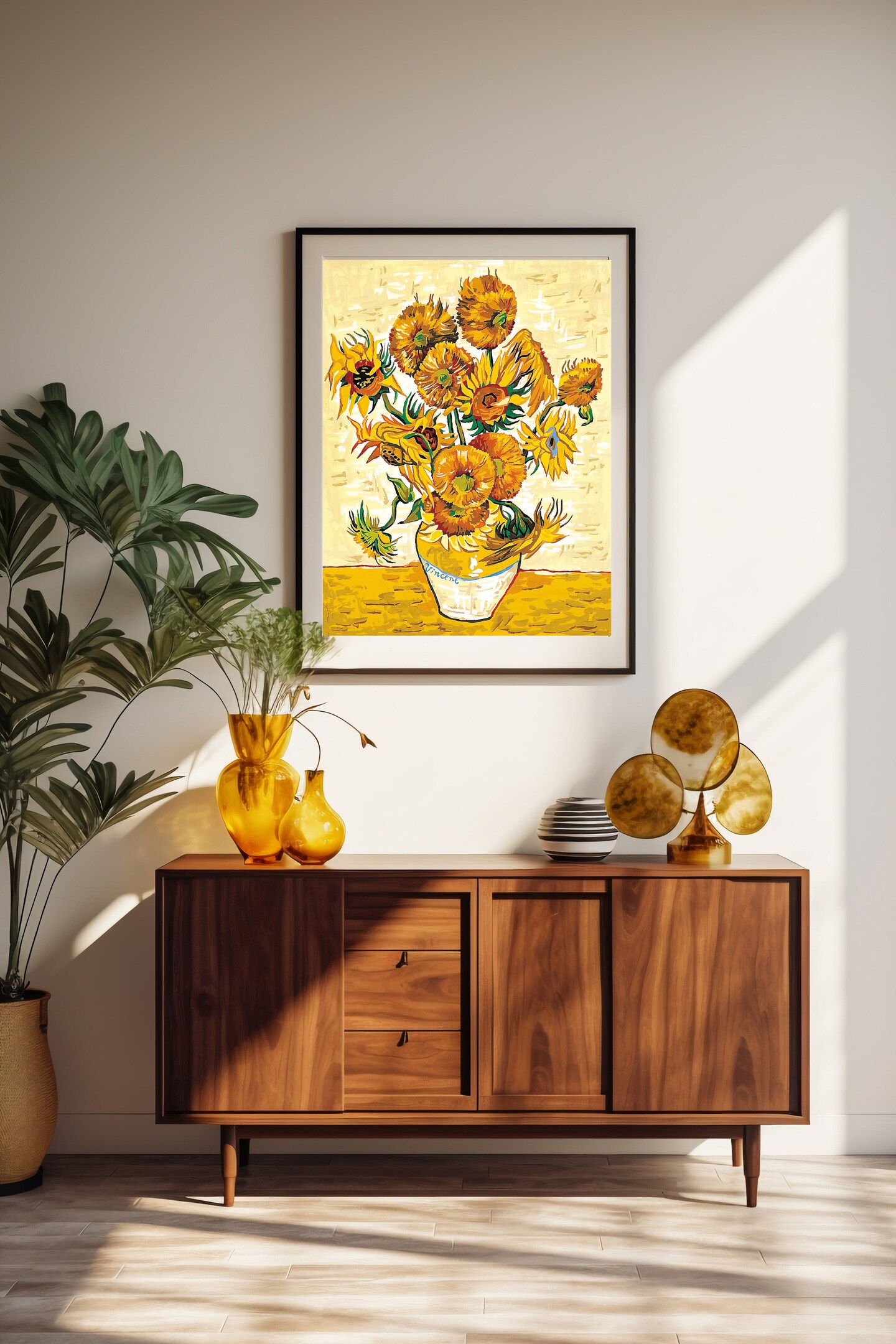 Needlepoint canvas for halfstitch without yarn Canvas The Sunflowers SE981.109 Seg De Paris Printed Tapestry Canvas