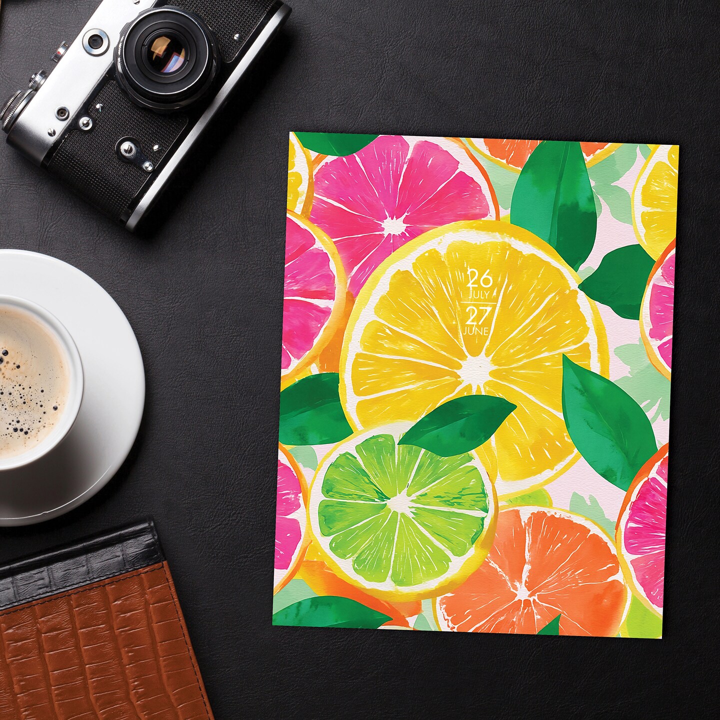 Citrus Squeeze Academic Year July 2026 - June 2027 7.5" x 9.5" Booklet Monthly Planner