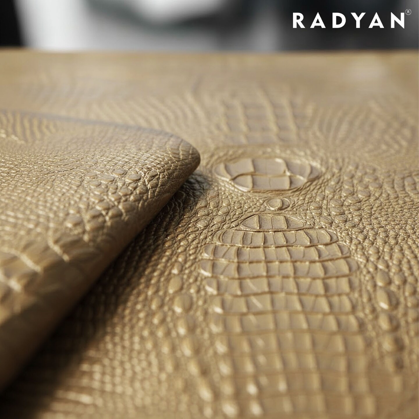 1 Yard 3D Embossed Gator Faux Leather Vinyl Fabric Durable Upholstery Handbags 56" Width