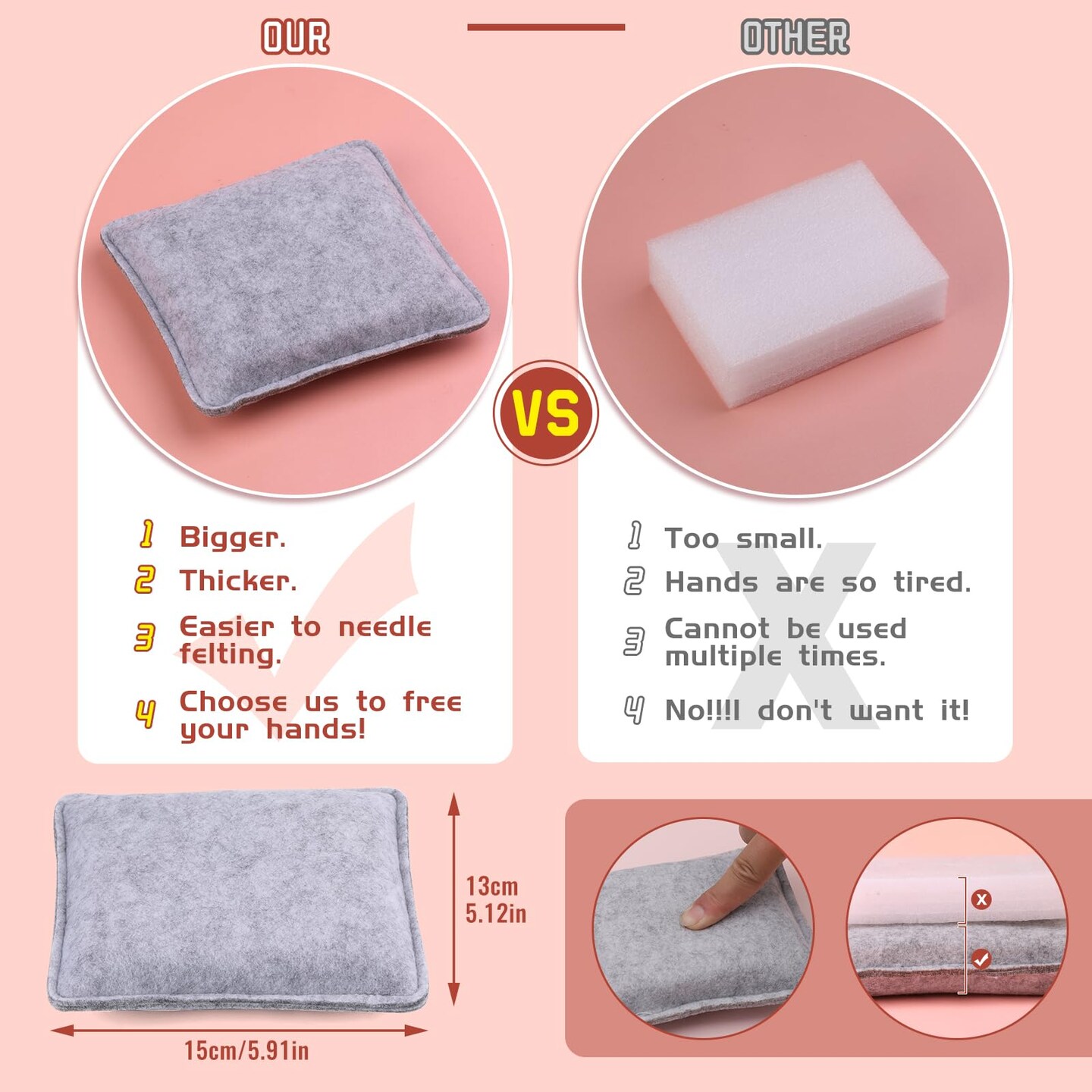 50 Colors Needle Felting Kit, 185 Pcs Needle Felting Tools and Supplies with Wool Roving, Needle Felting Starter Kit for Beginners with Felting Needles, Felting Mad for Diy Hand Craft Home Decoration