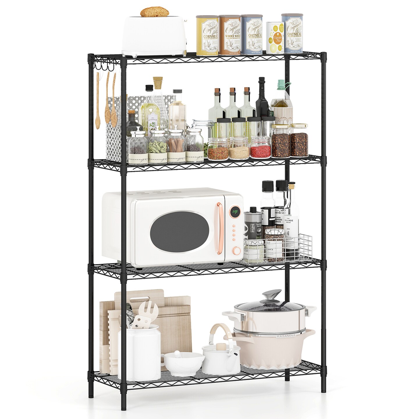 4-Tier Heavy Duty Metal Shelving Rack 1000 lbs Adjustable Storage Organizer