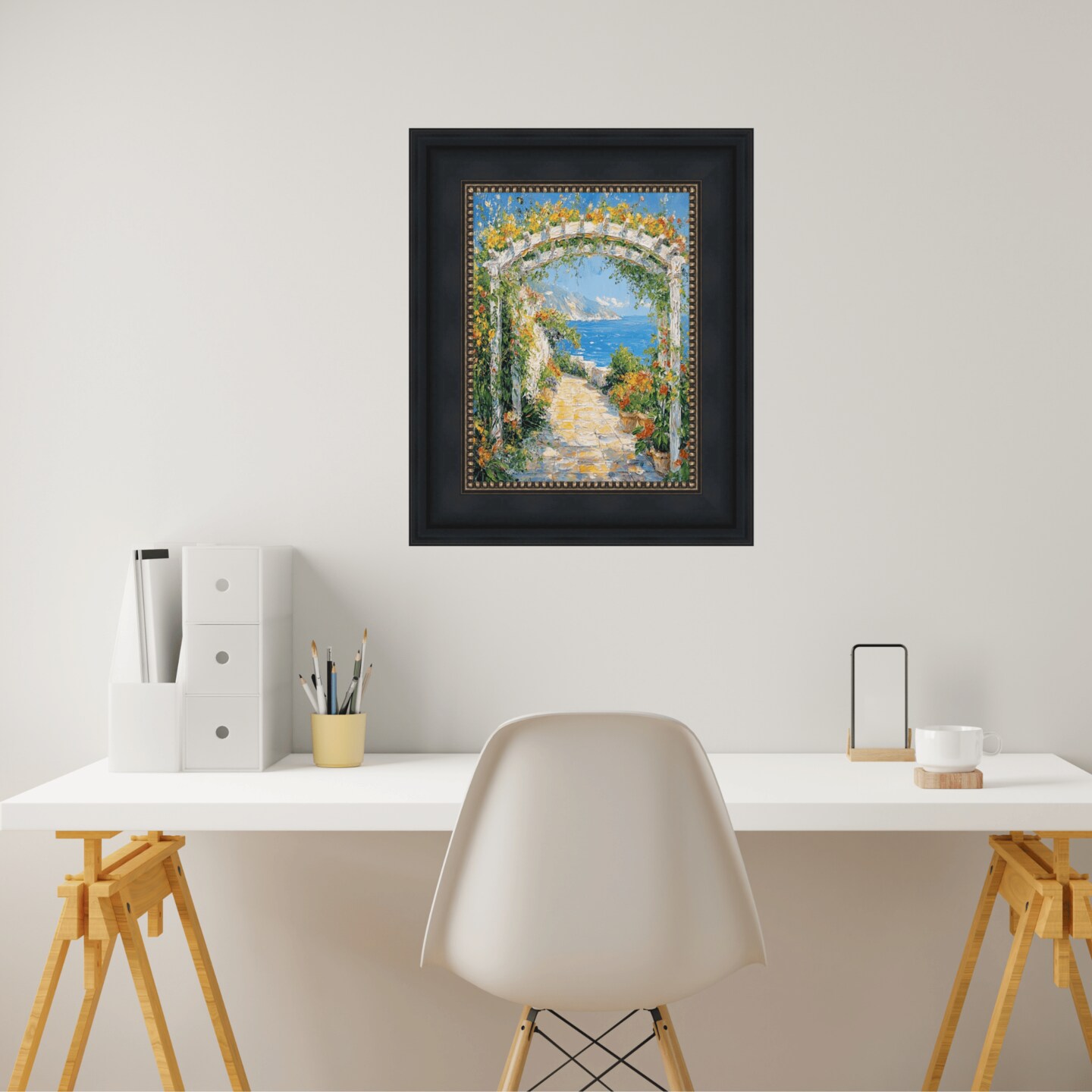 Wide Black Scoop With Gold Bead Picture Frame 18x24 frame