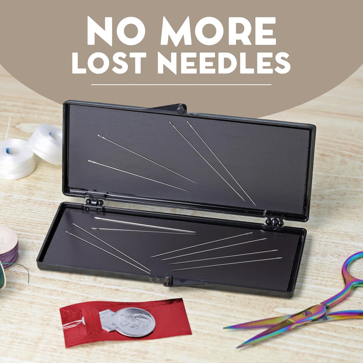 Needle-Safe Magnetized Needle Case, Rectangle 4.5x1.75 Inches, 1 Case