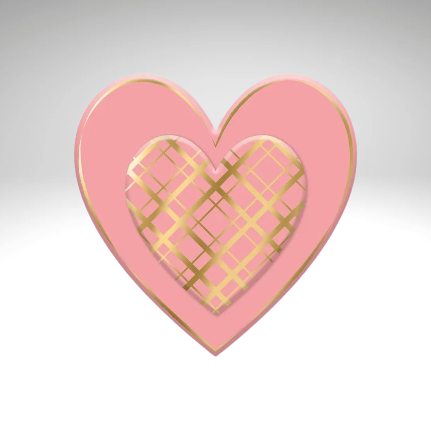 Pink &#x26; Gold Metal Heart Sign &#x2013; 12&#x22; Embossed Wall Decor