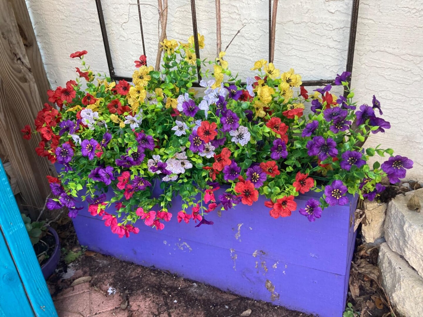 12 bundles Outdoor Artificial Flowers UV Resistant Spring Plants Fake Silk Flowers Greenery Shrubs Plastic Flower Faux Plants for Outside Indoor Decor
