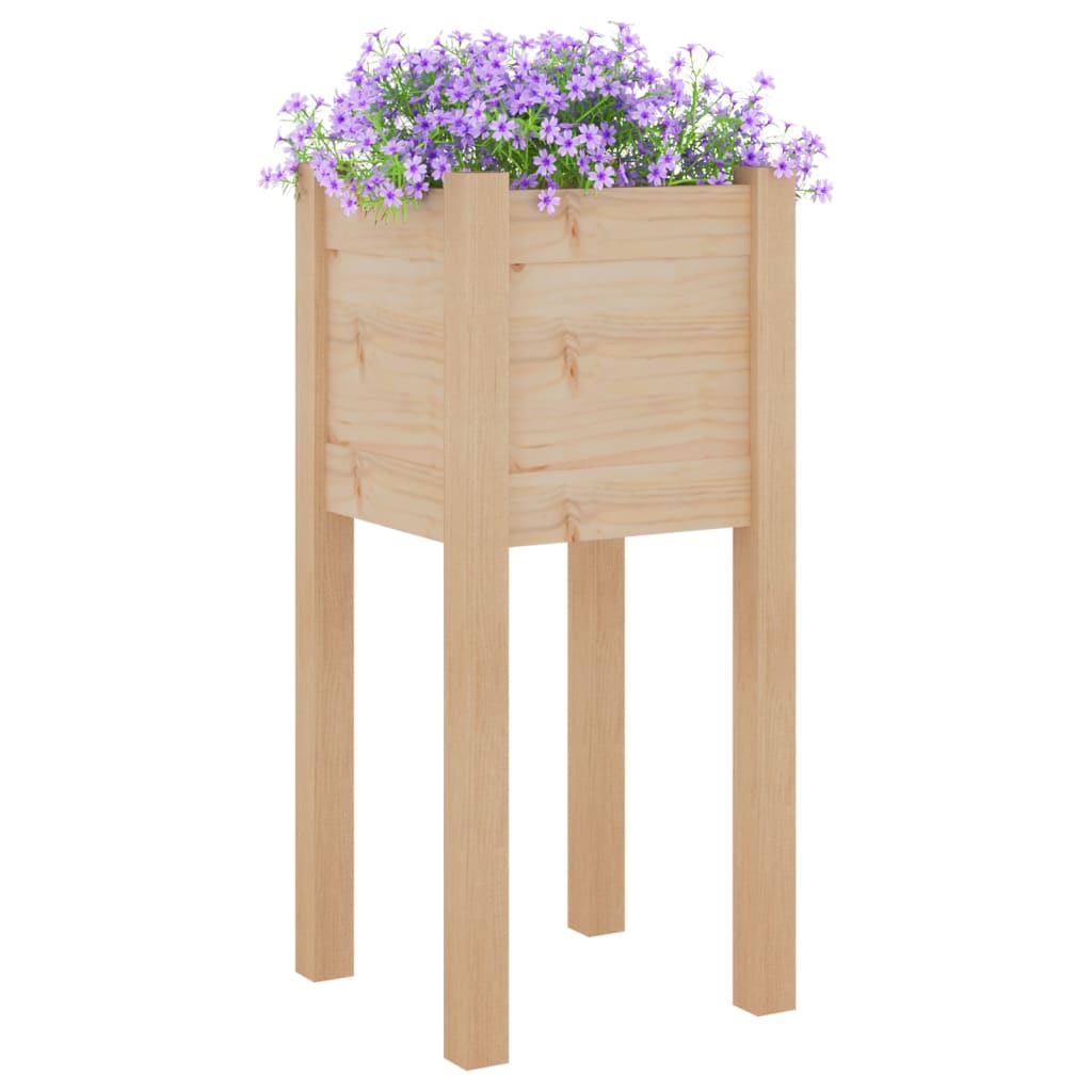 vidaXL Garden Planters 2 pcs 12.2"x12.2"x27.6" Solid Wood Pine