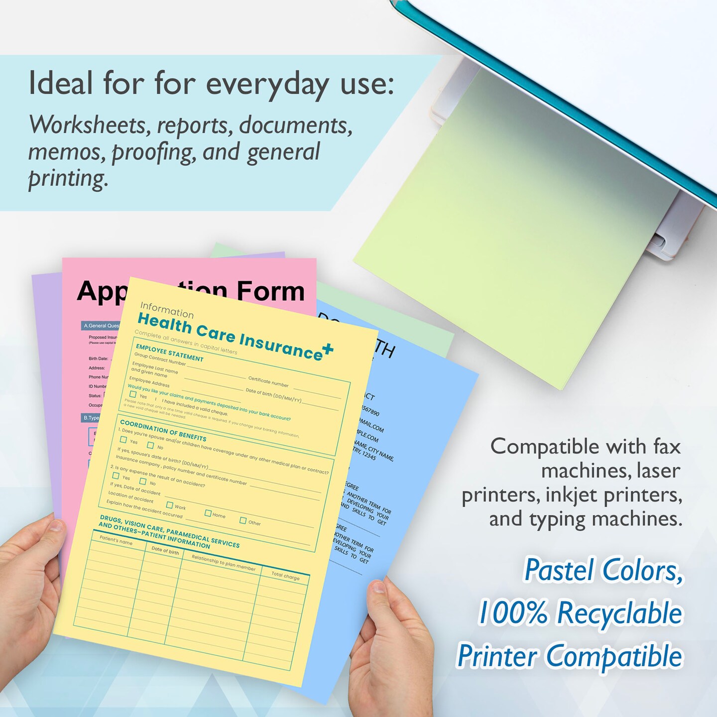 BAZIC Pastel Color Multipurpose Paper (25 sheets/pack)