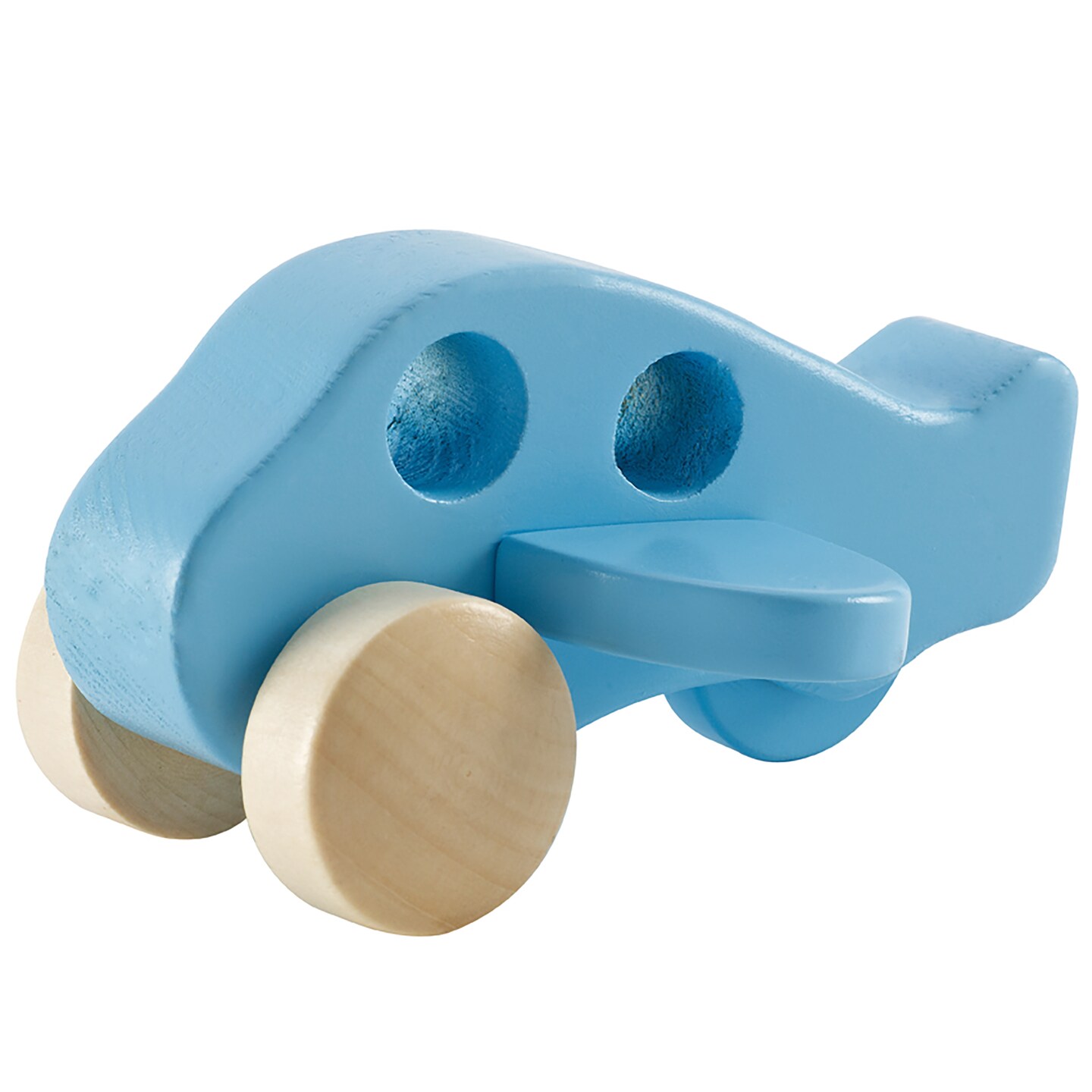 Hape: Little Plane - Blue - Wooden Toy Vehicle Airplane, Wings Move Up & Down, Holes For Easy Gripping, Classic Design, Baby-Toddlers-Kids Ages 10mo+