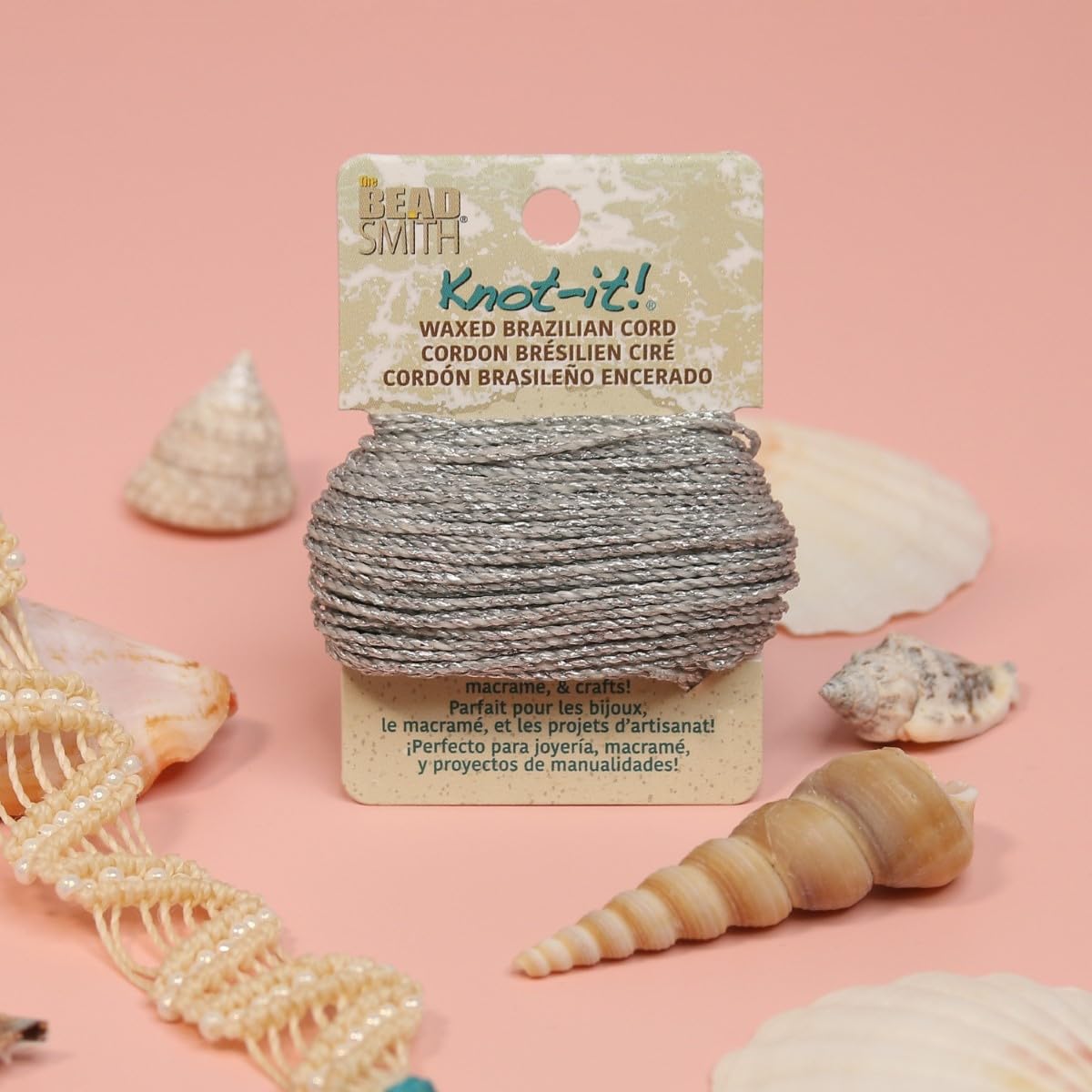 The Beadsmith Waxed Brazilian Cord, 0.7 mm Diameter, Light Wax, 15 Yards (13.7 m)