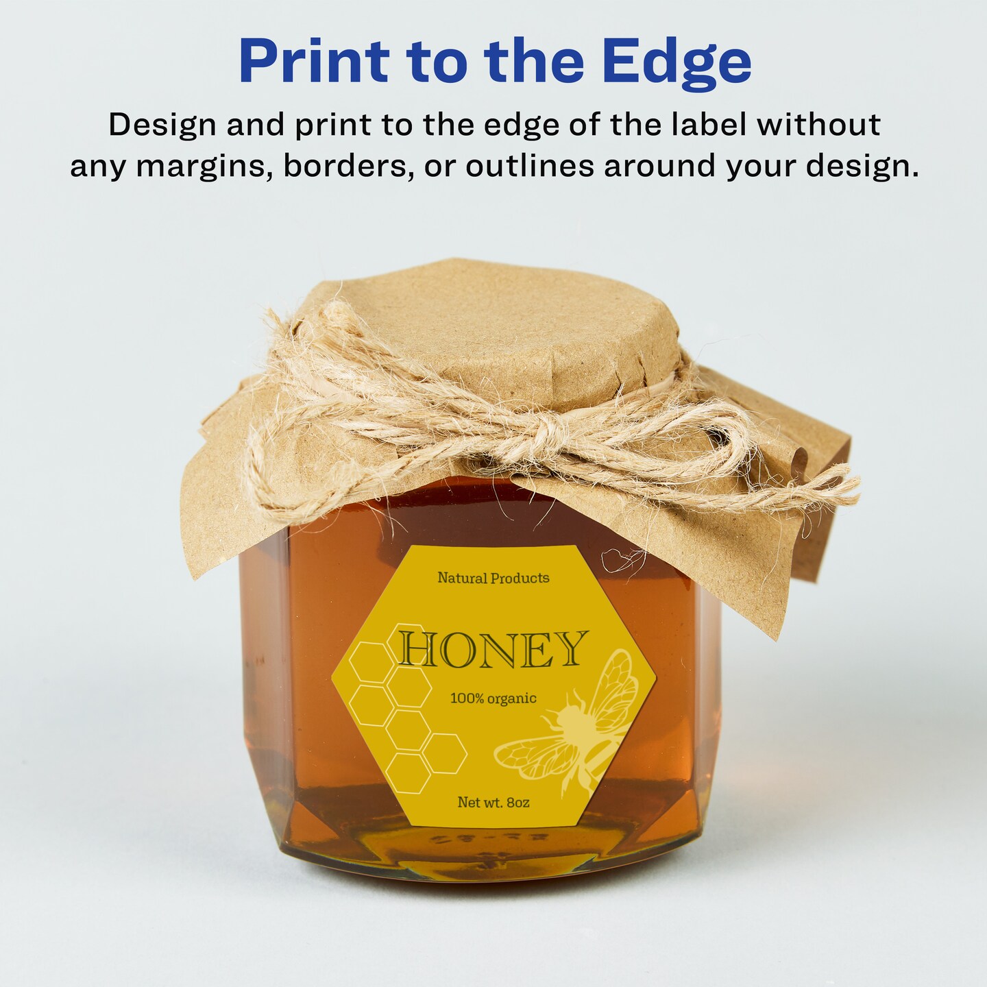 Avery Durable Waterproof Hexagon Labels with Sure Feed, 2-1/2" x 2-57/64"