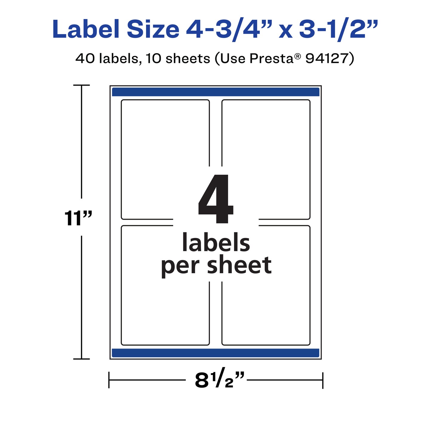 Avery Durable Waterproof Rectangle Labels with Sure Feed, 4-3/4" x 3-1/2"