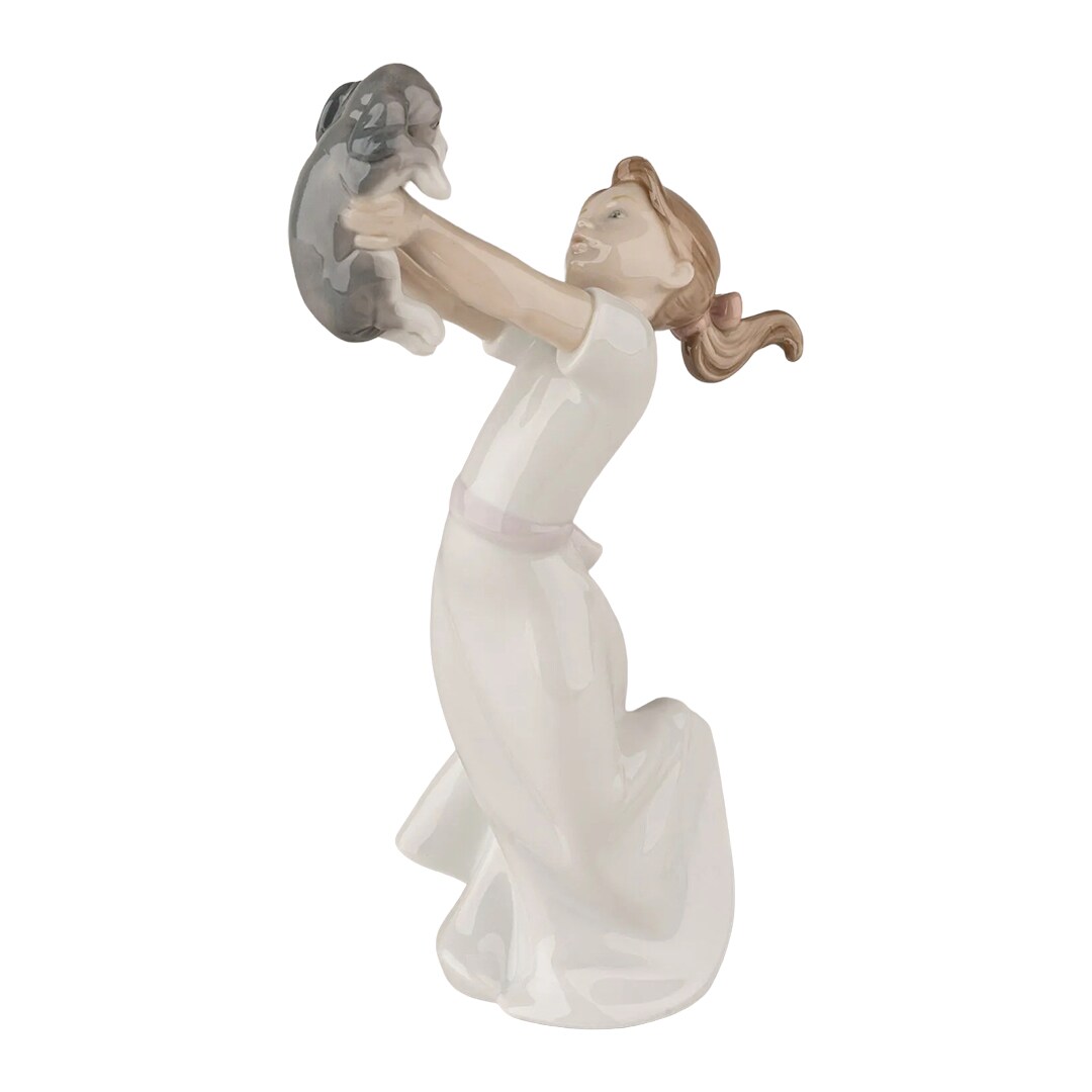 Lladro The Best of Friends Porcelain Girl With Puppy Figurine