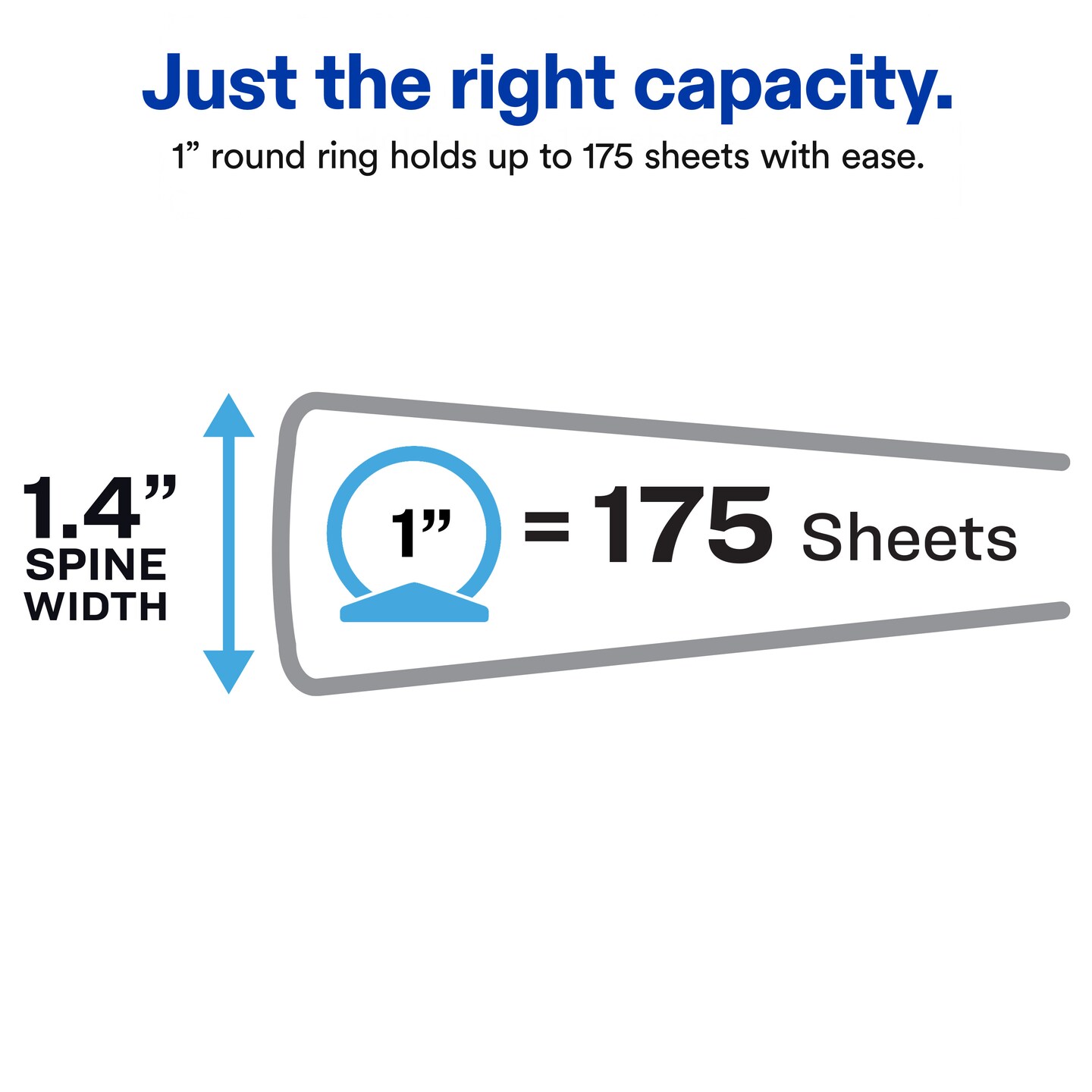 Avery Zipper 3 Ring Binder, 1" Round Rings, 175-Sheet Capacity, Black, Durable Binder Organizers with Pocket for Extra Storage (26006)