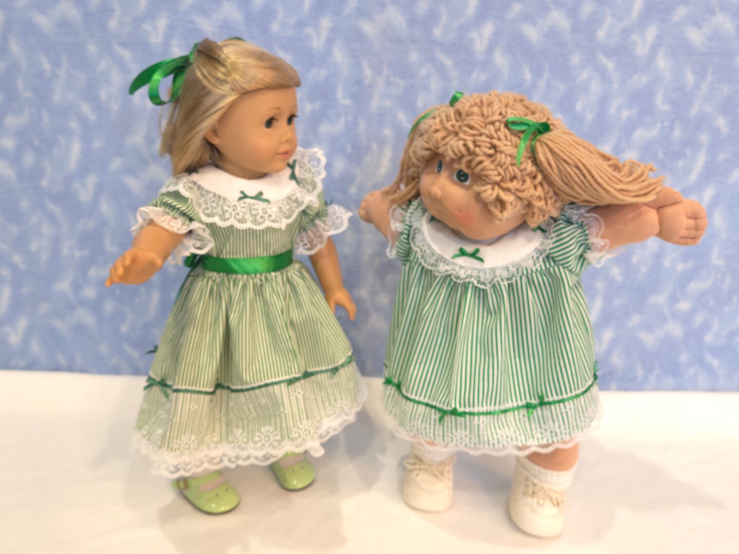 Copy-Cabbage Patch Christmas Clothes - Handmade for 16" - 17" Girl Dolls -  Green and White Candy Striped Dress - Wintergreen Wonderland | MakerPlace  by Michaels