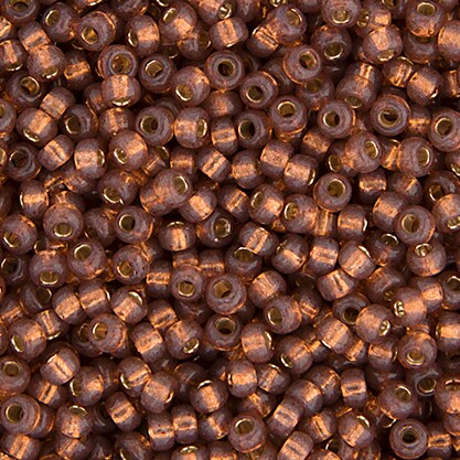 Miyuki 11/0 Silverlined Round Seed Beads, 22g, Color: Rose Bronze