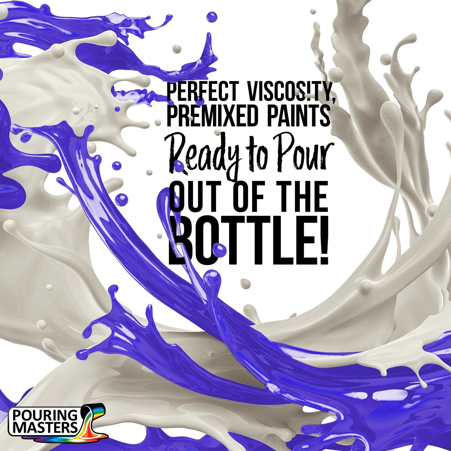 Pouring Masters Wild Purple Iridescent Special Effects Acrylic Pouring Paint - Premium 64-Ounce Pre-Mixed Fluid Acrylic Paint - Fluid Art Supplies for Canvas, Wood, Paper, Tile &#x26; Rocks
