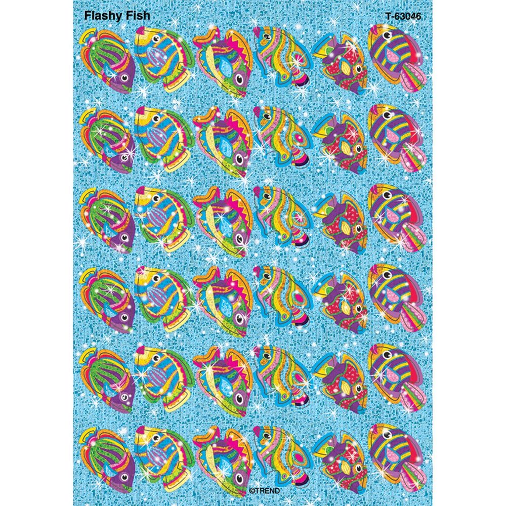 Flashy Fish Sparkle Stickers&#xAE; &#x2013; 72 Count, Fun Reward &#x26; Craft Stickers