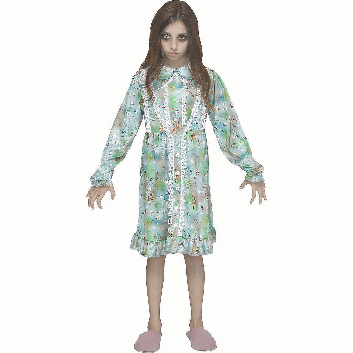 Girls Multicolored Polyester Nightmare Nightgown Costume Halloween Dress Outfit