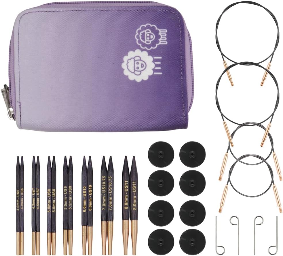 KnitPro J’adore Cubics Deluxe Special Interchangeable Circular Knitting Needle Set 4"