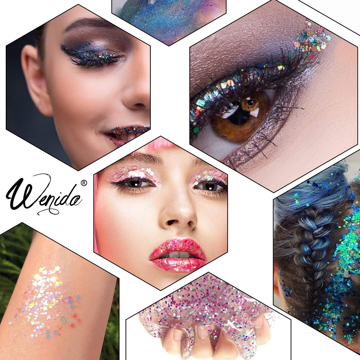 9 Colors 105g Holographic Iridescent Body Glitter Sequins