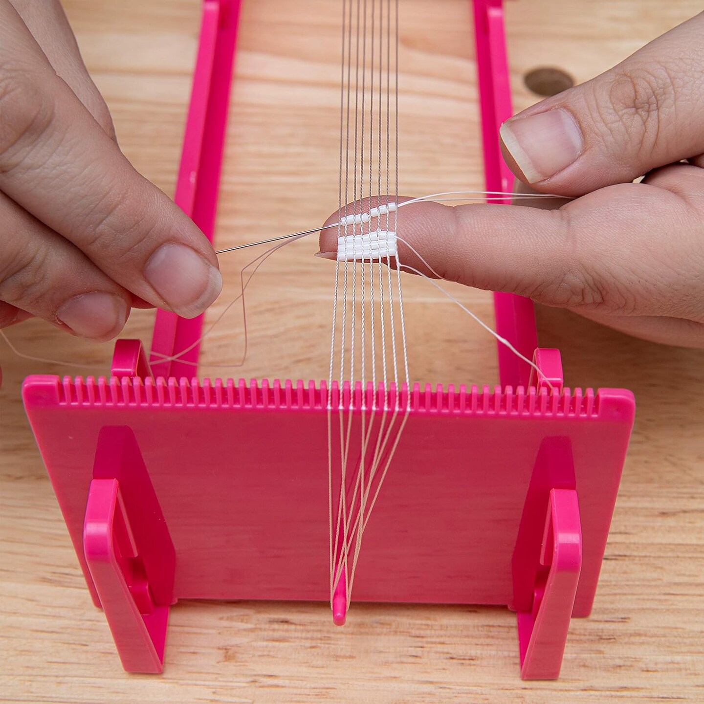 The Beadsmith LoomEEZ Japanese Bead Loom Kit &#x2013; Includes Adjustable Loom, Miyuki Glass Beads, Thread &#x26; Needle, Warp Thread, Findings and Instructions &#x2013; Make Bracelets, Necklaces, Belts, and More