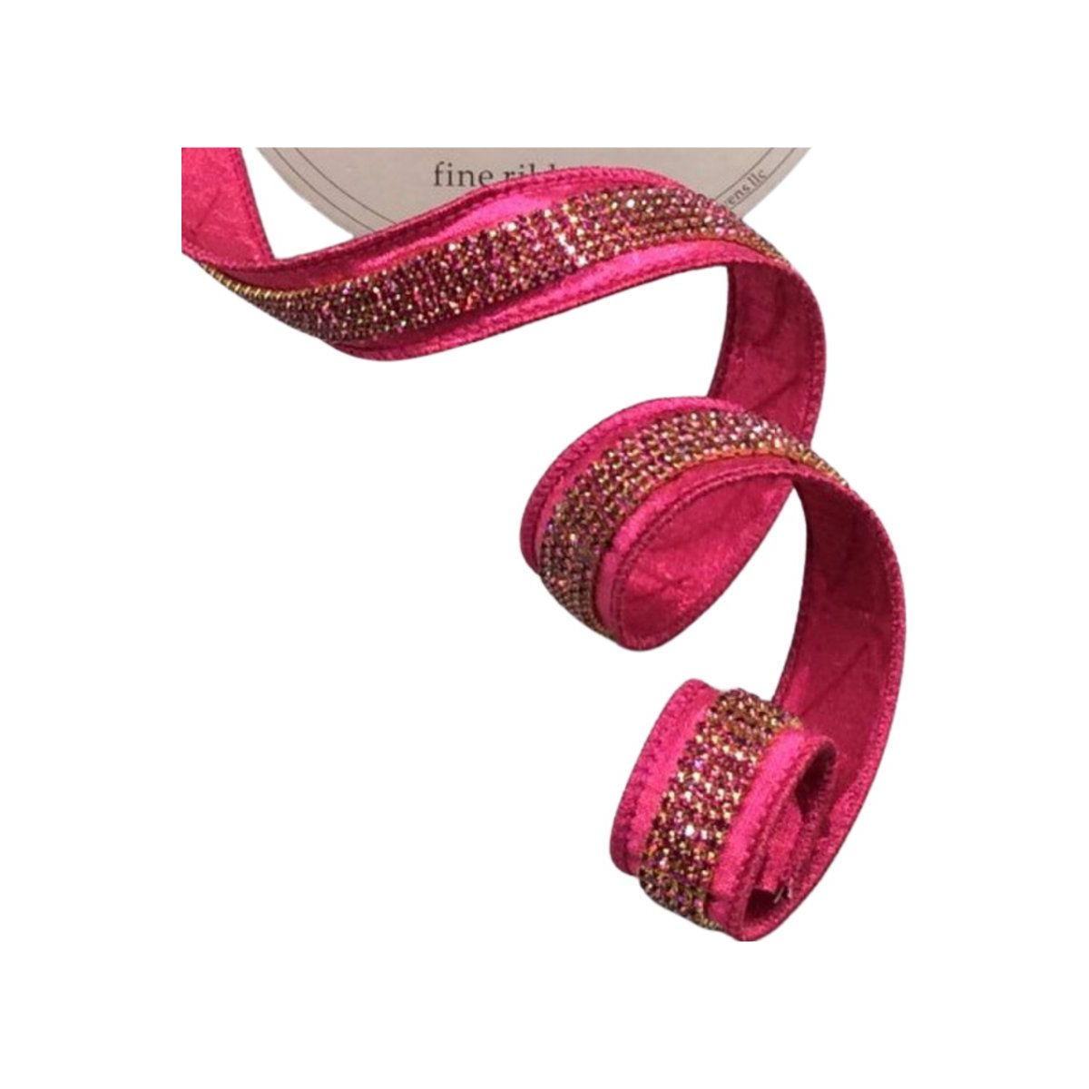1&#x22; Metallic Dupion Duchess Jewel Ribbon: Hot Pink (5 Yards)