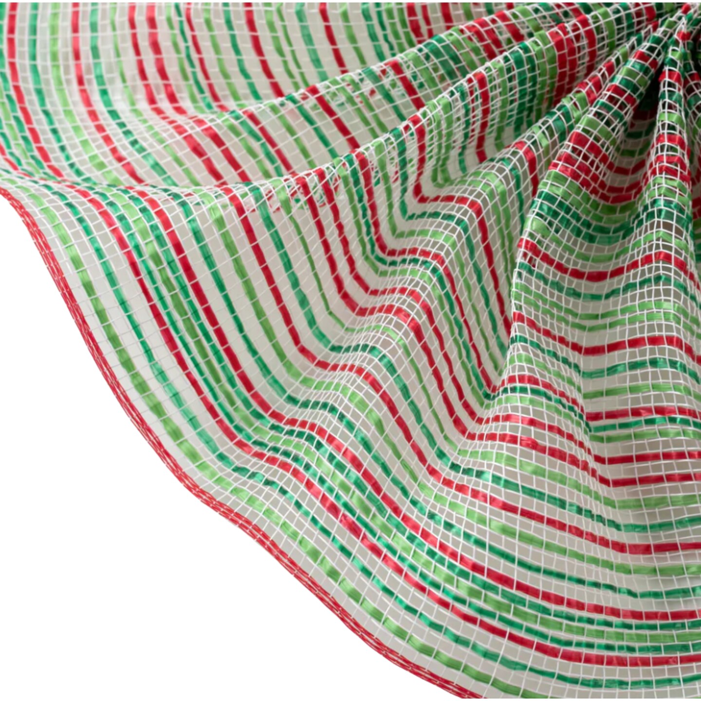 10&#x22; Vertical Multicolor Stripe Mesh: Red/Lime/Emerald/White