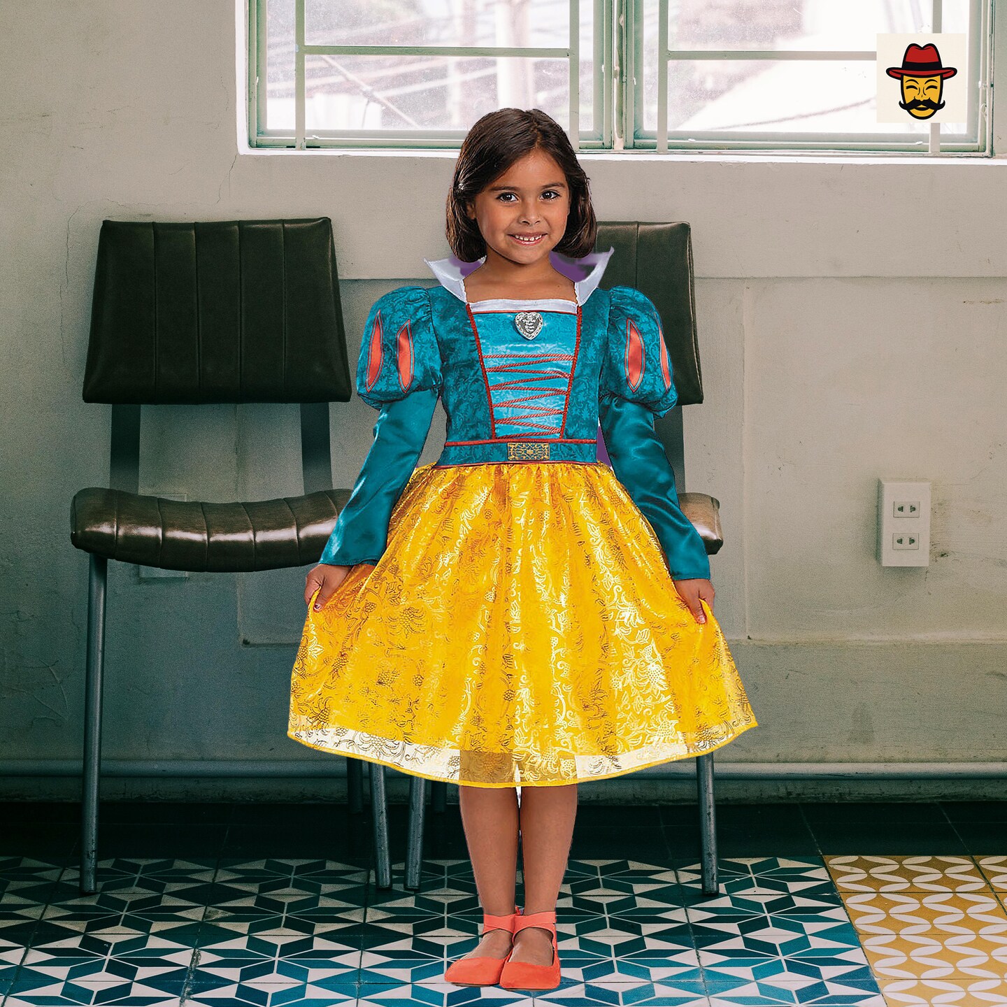 Kids Classic Disney Snow White Live Action Dress Costume for Halloween and Parties