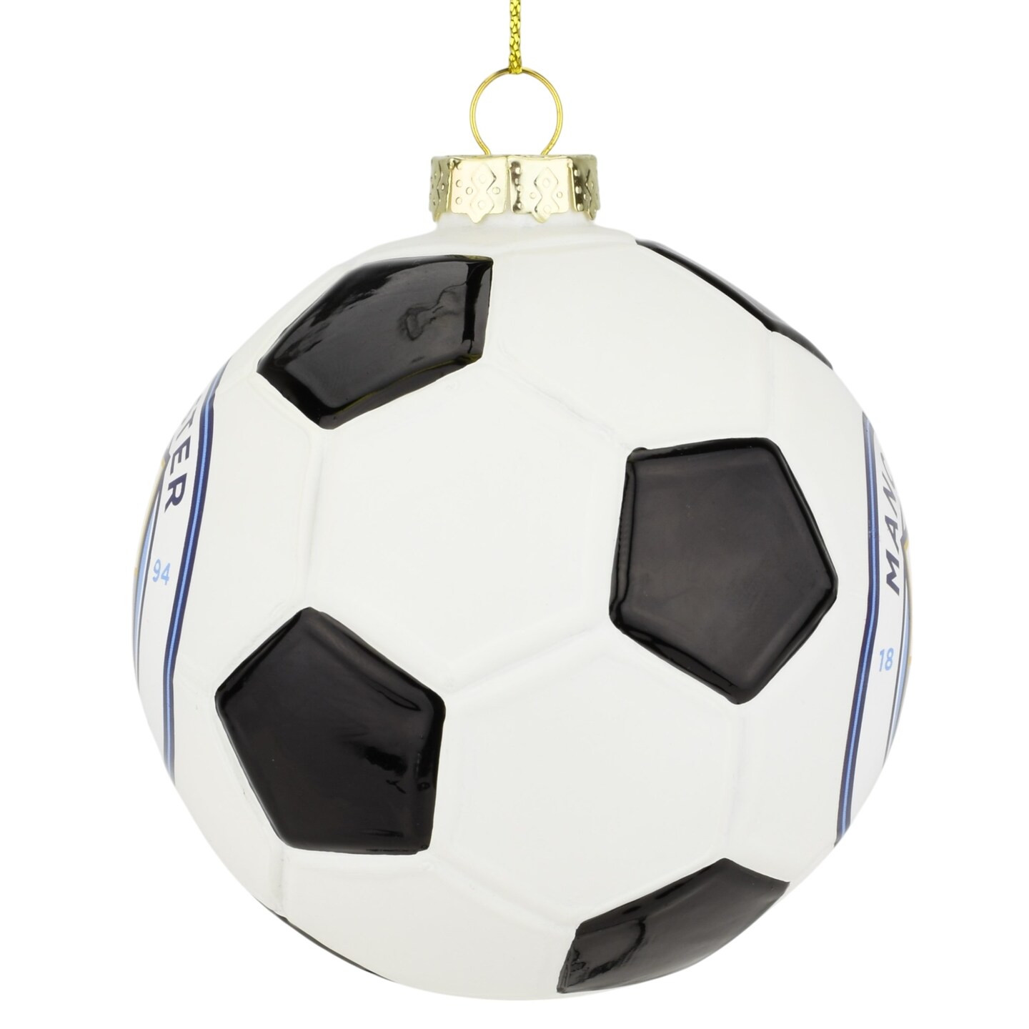 Tree Buddees x Manchester City F.C. Official Football Club Bauble Limited Edition Christmas Ornament - Glass Soccer Ball