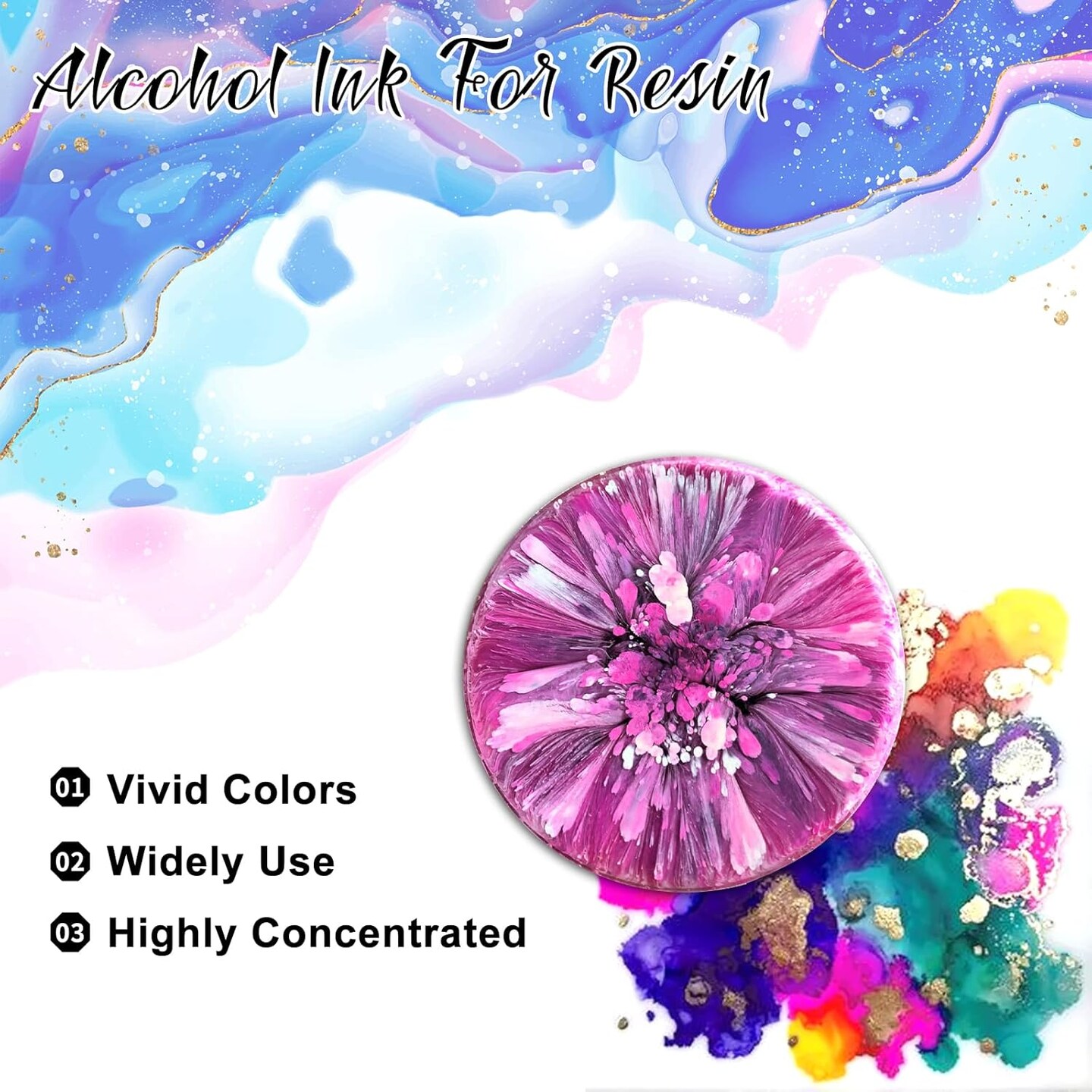 Alcohol Ink Set - 48 Vivid Colors