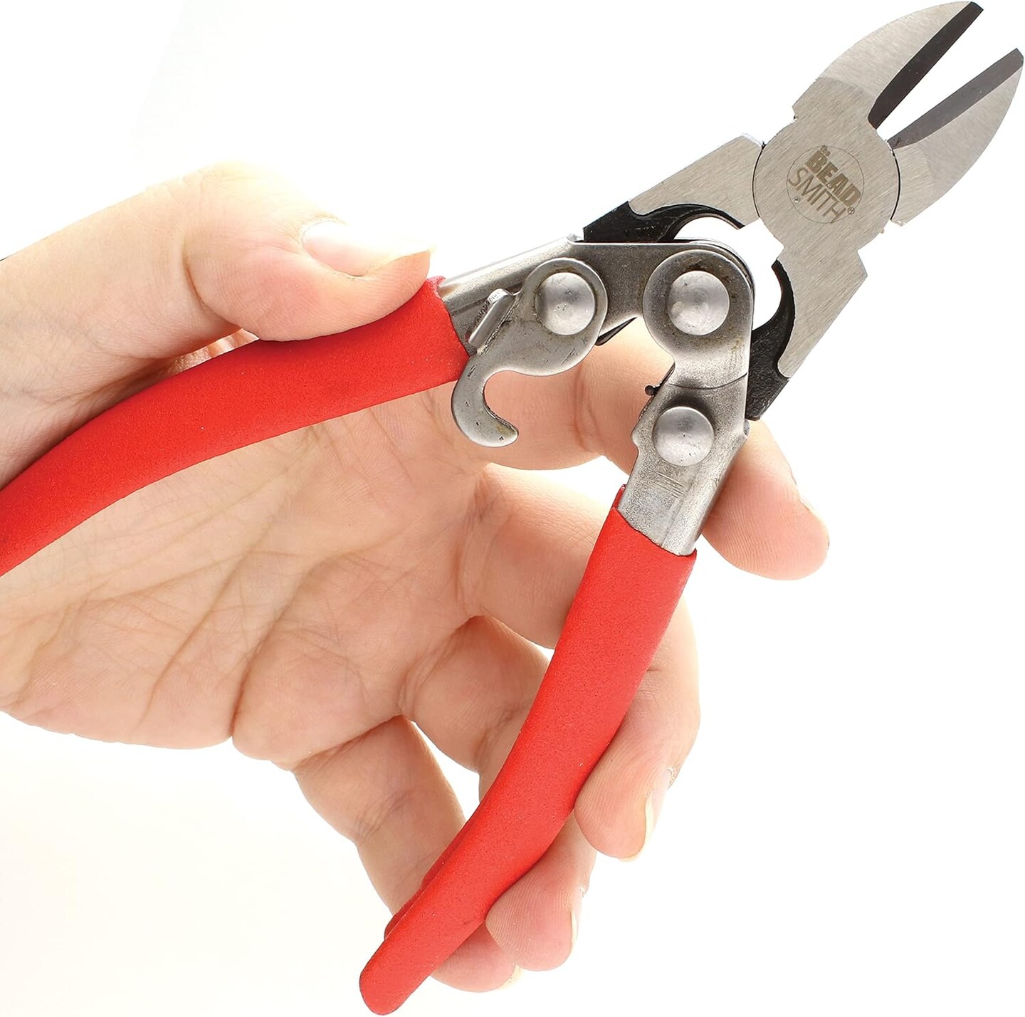The Beadsmith Heavy Duty Cutter &#x2013; 6.5 inches (165mm) &#x2013; Hardened Steel Blades &#x2013; Red Comfort Grip Handle with Safety Lock &#x2013; Tool for Jewelry Making, Electronics and Micro Mechanics