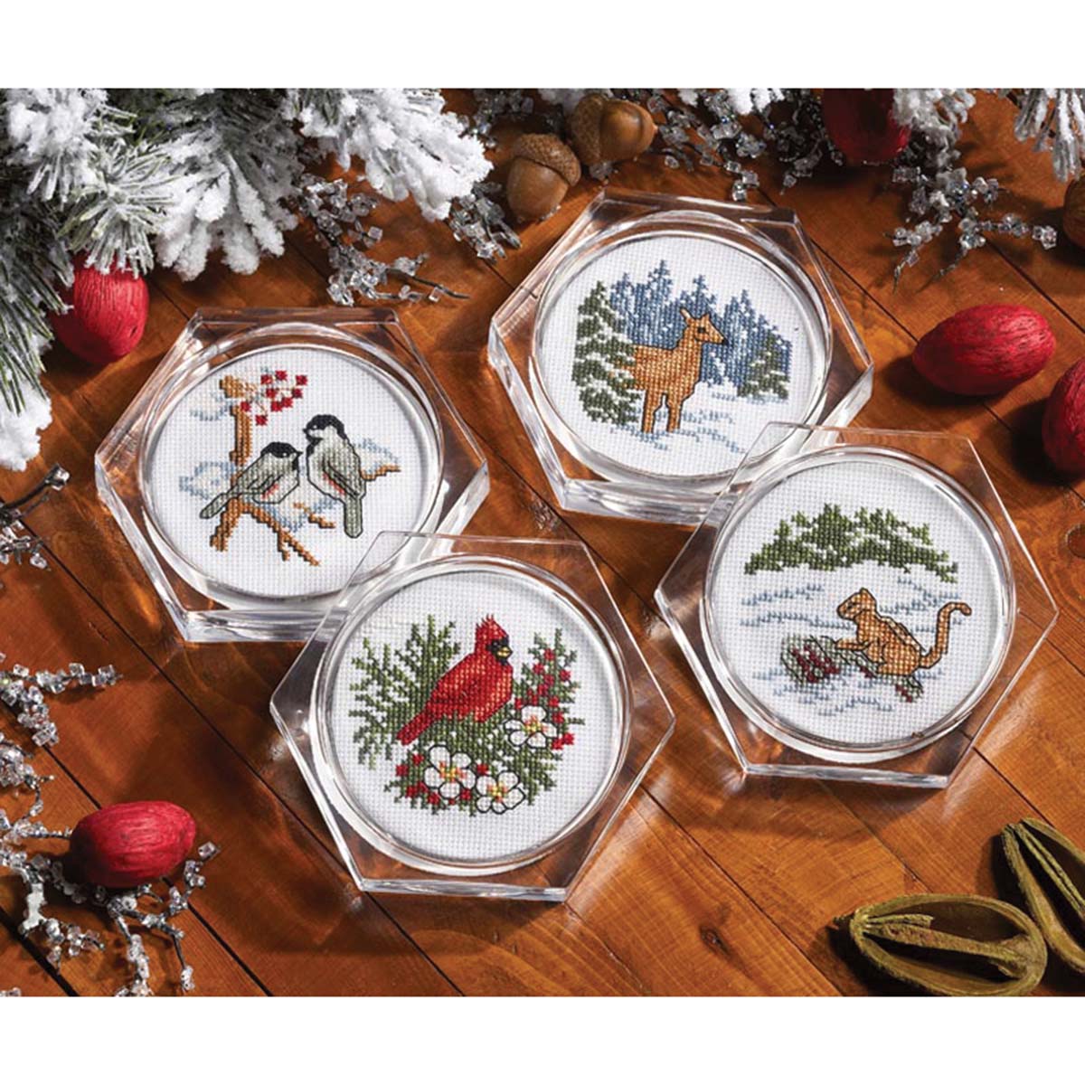 Herrschners Winter Wonderland Coasters Counted Cross-Stitch Kit
