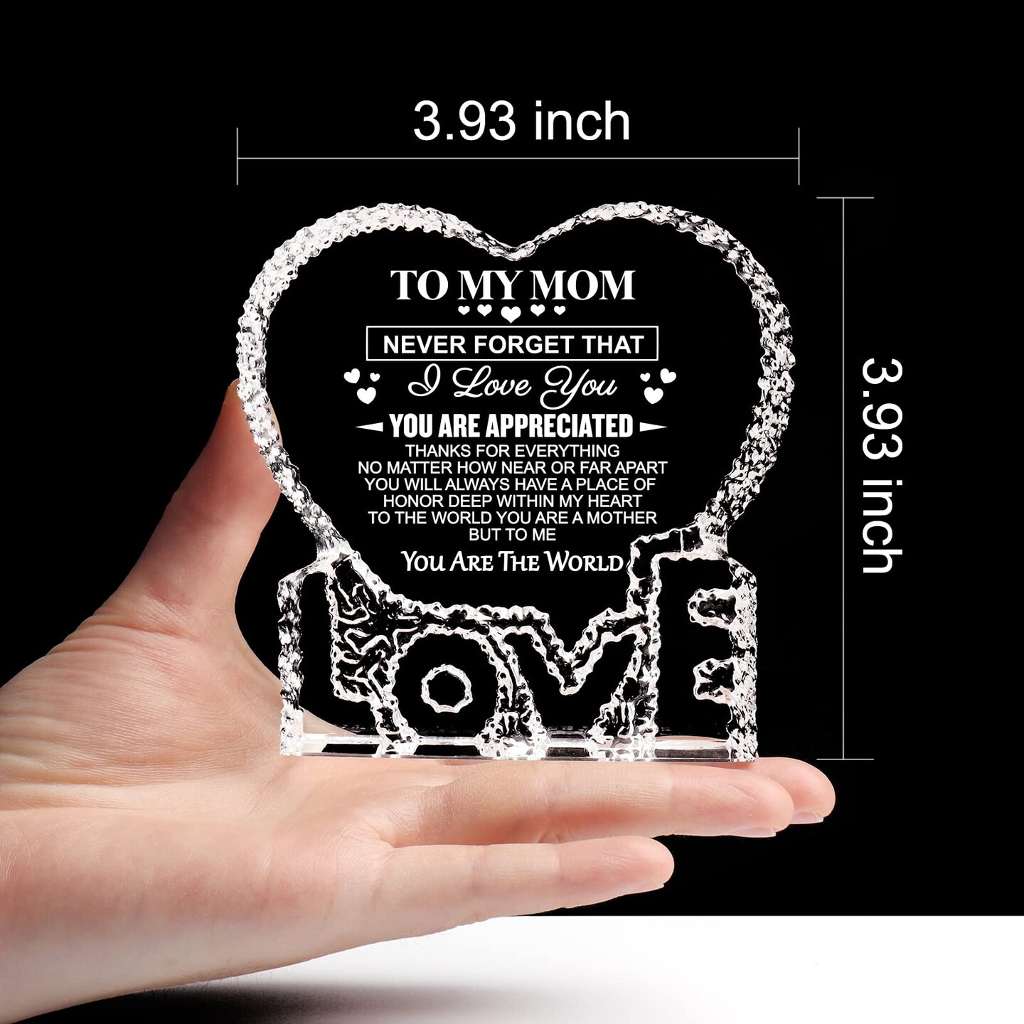 Gifts for Mom, K9 Crystal Keepsake Gift from Daughter Son for Mom,Mothers Day Anniversary Birthday Present for Mother